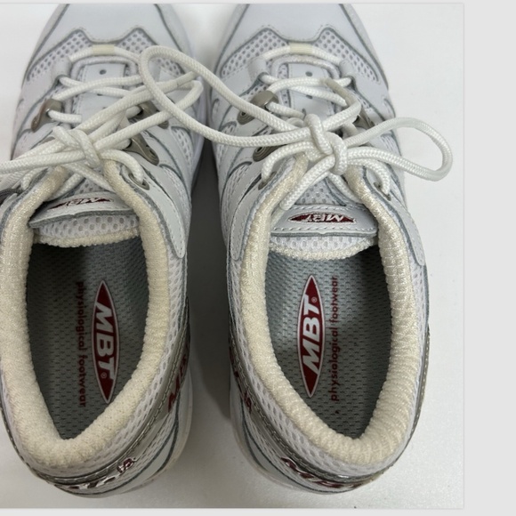 MBT Sport Leather Sneakers Rocker Walking Toning Shoes Size 6.5 White Orthopedic - Picture 4 of 11